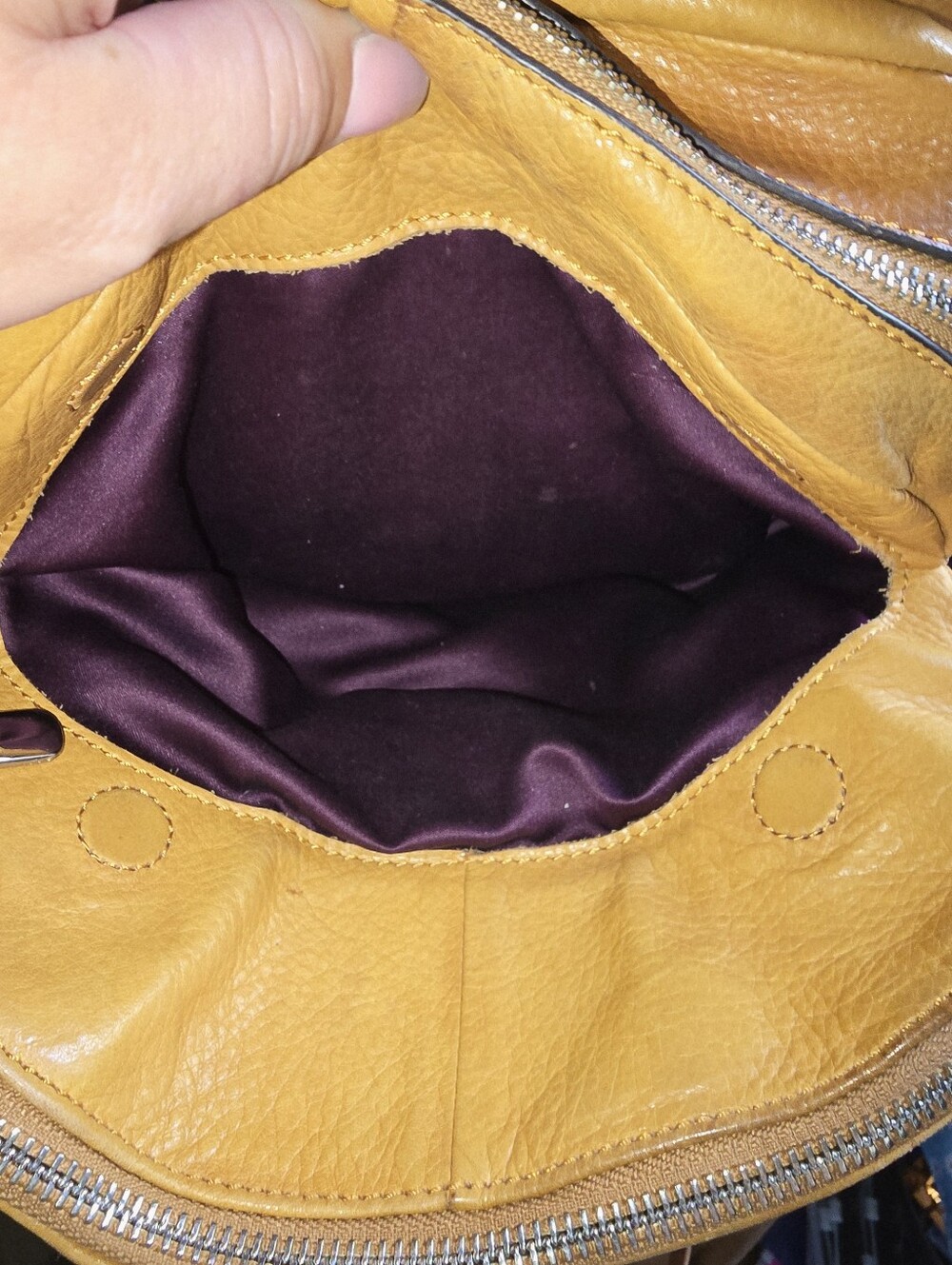 B. Makowsky Yellow Leather Shoulder Bag- Rehab Project - Picture 12 of 13